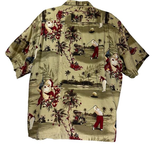Vintage Windham Pointe Mens Santa Claus Christmas Golf Button Up Shirt Size XXL - Picture 2 of 5